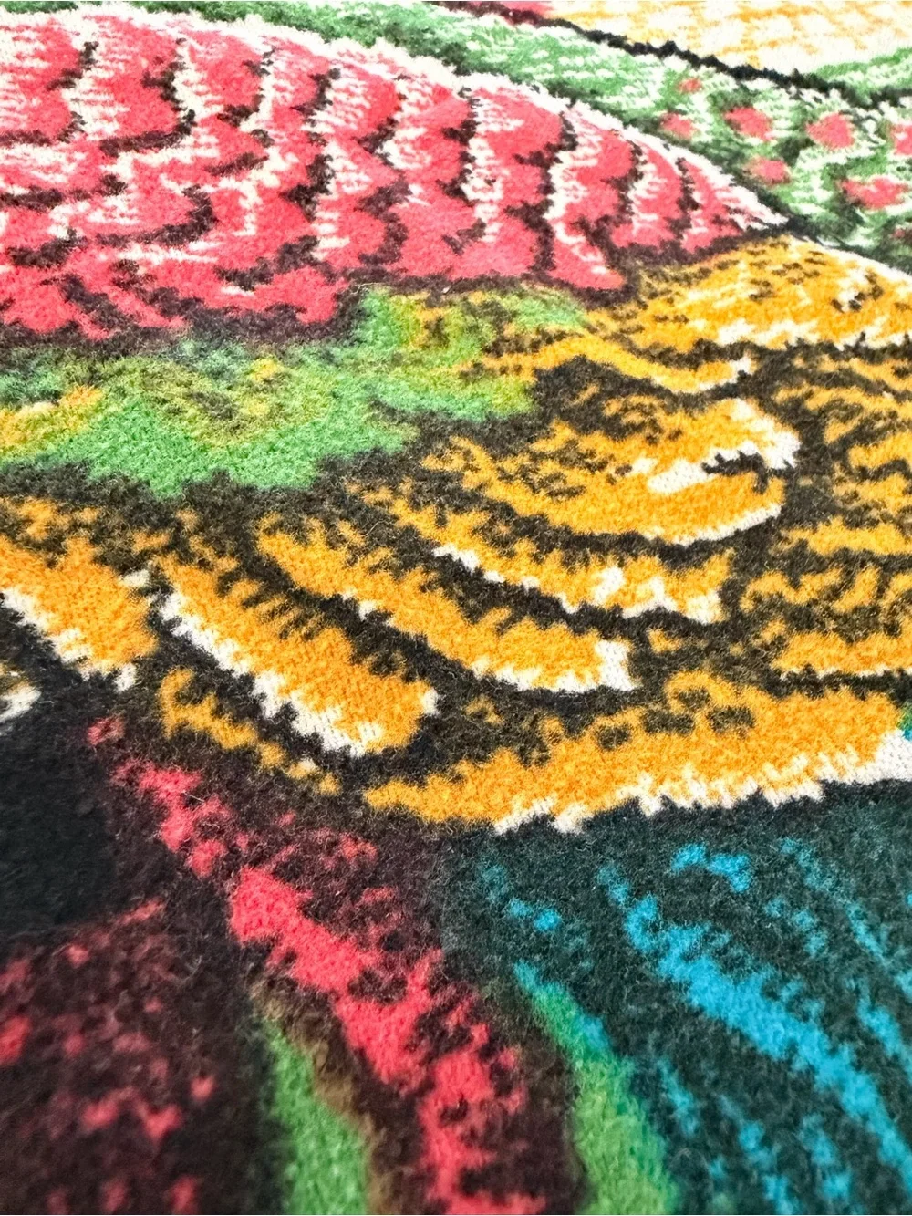 Vintage Double Peacock Wall Hanging Tapestry Cotton Velvet Tone Turkey 55 X 37